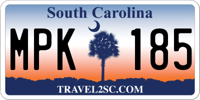 SC license plate MPK185