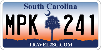 SC license plate MPK241