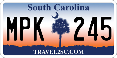 SC license plate MPK245