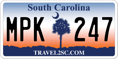 SC license plate MPK247
