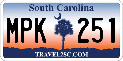 SC license plate MPK251