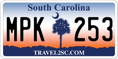 SC license plate MPK253