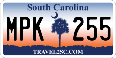 SC license plate MPK255