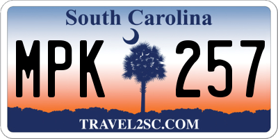 SC license plate MPK257