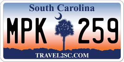 SC license plate MPK259