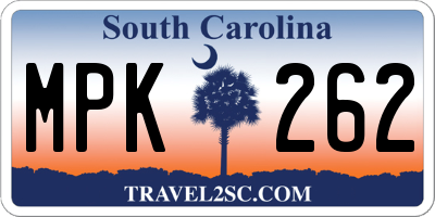 SC license plate MPK262