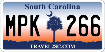 SC license plate MPK266