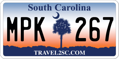 SC license plate MPK267