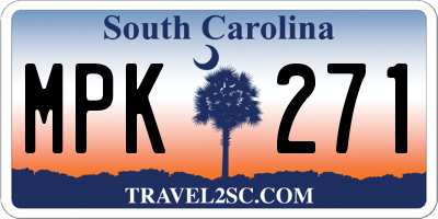 SC license plate MPK271