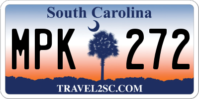 SC license plate MPK272