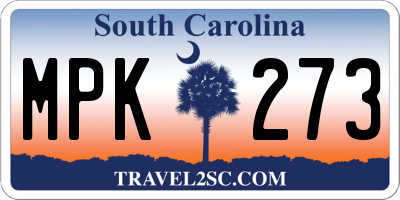 SC license plate MPK273