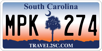 SC license plate MPK274
