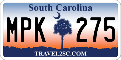 SC license plate MPK275