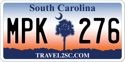 SC license plate MPK276