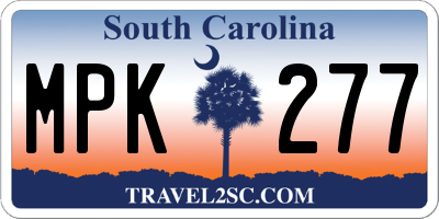 SC license plate MPK277