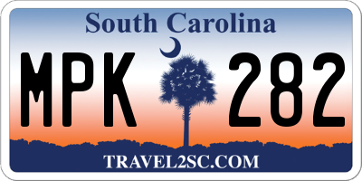 SC license plate MPK282