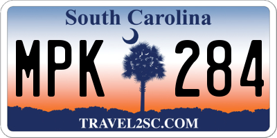 SC license plate MPK284