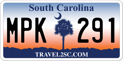 SC license plate MPK291