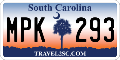 SC license plate MPK293