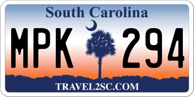 SC license plate MPK294