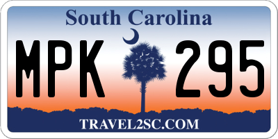 SC license plate MPK295