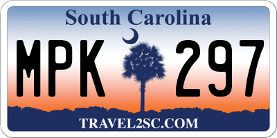SC license plate MPK297