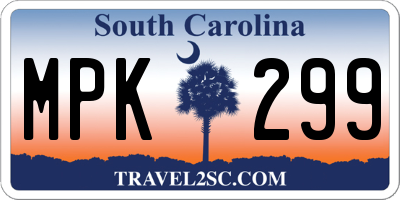 SC license plate MPK299