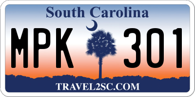 SC license plate MPK301
