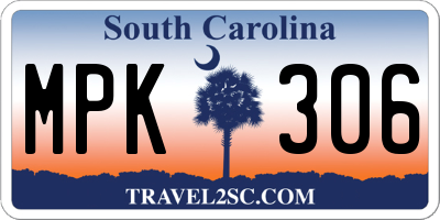 SC license plate MPK306