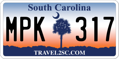 SC license plate MPK317