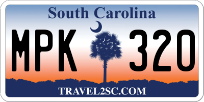 SC license plate MPK320