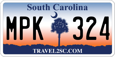SC license plate MPK324