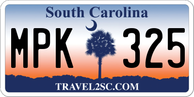 SC license plate MPK325