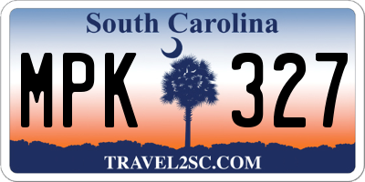 SC license plate MPK327
