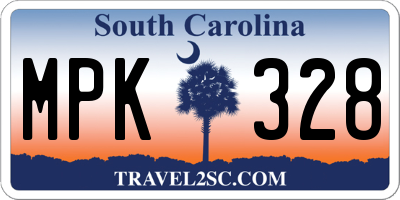 SC license plate MPK328