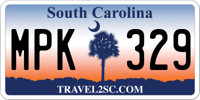 SC license plate MPK329