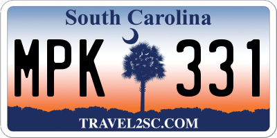SC license plate MPK331