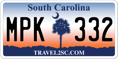 SC license plate MPK332
