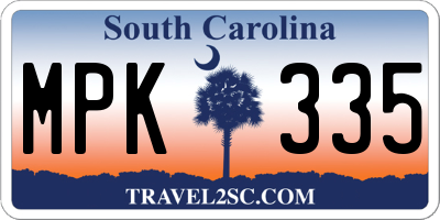 SC license plate MPK335