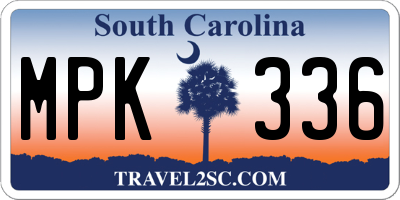 SC license plate MPK336