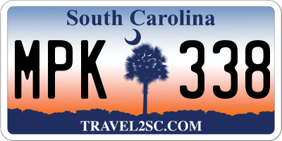 SC license plate MPK338