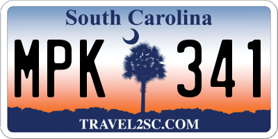 SC license plate MPK341