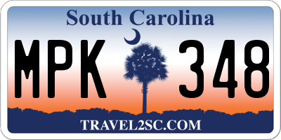 SC license plate MPK348