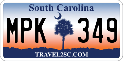 SC license plate MPK349