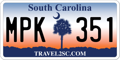 SC license plate MPK351
