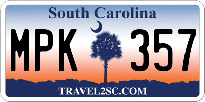 SC license plate MPK357