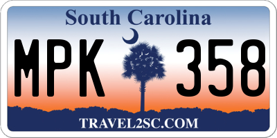 SC license plate MPK358