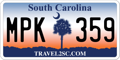 SC license plate MPK359