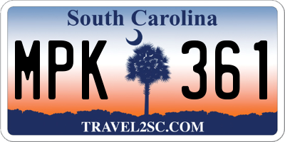 SC license plate MPK361
