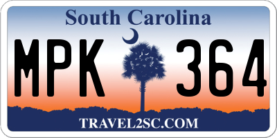 SC license plate MPK364